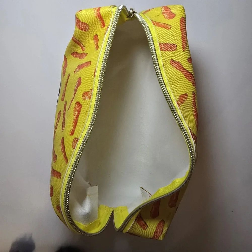 Cheetos Cosmetic Makeup Bag Yellow Orange Snack Food Novelty Zip Pouch NWT